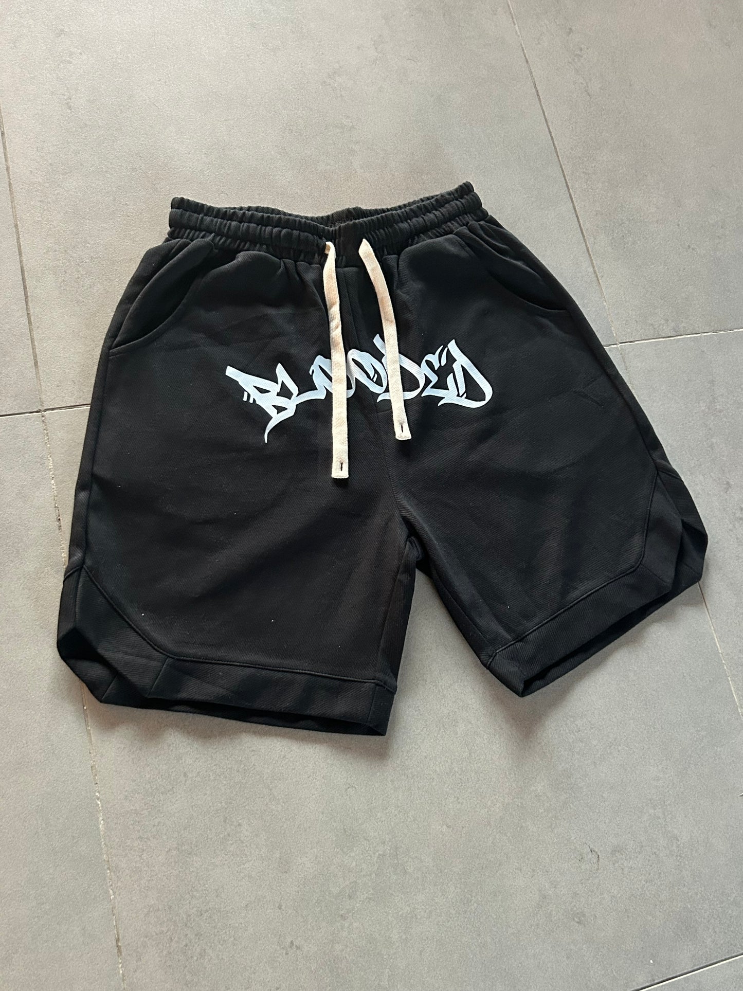 “Blooded” black shorts