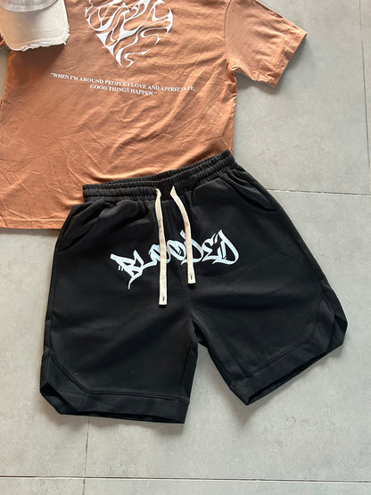 “Blooded” black shorts